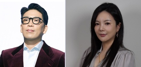 Singer MC Mong, left, and One Hundred Label Chairperson Cha Ga-won [YONHAP, ONE HUNDRED LABEL]