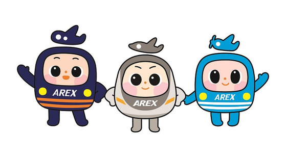 Airport Railroad's new mascots Spee, left, Daru and Nareu [AIRPORT RAILRAOAD]