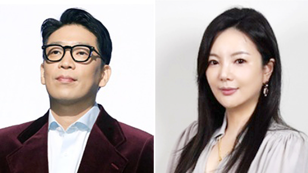 Singer MC Mong, left, and One Hundred Label Chairperson Cha Ga-won [YONHAP, ONE HUNDRED LABEL]