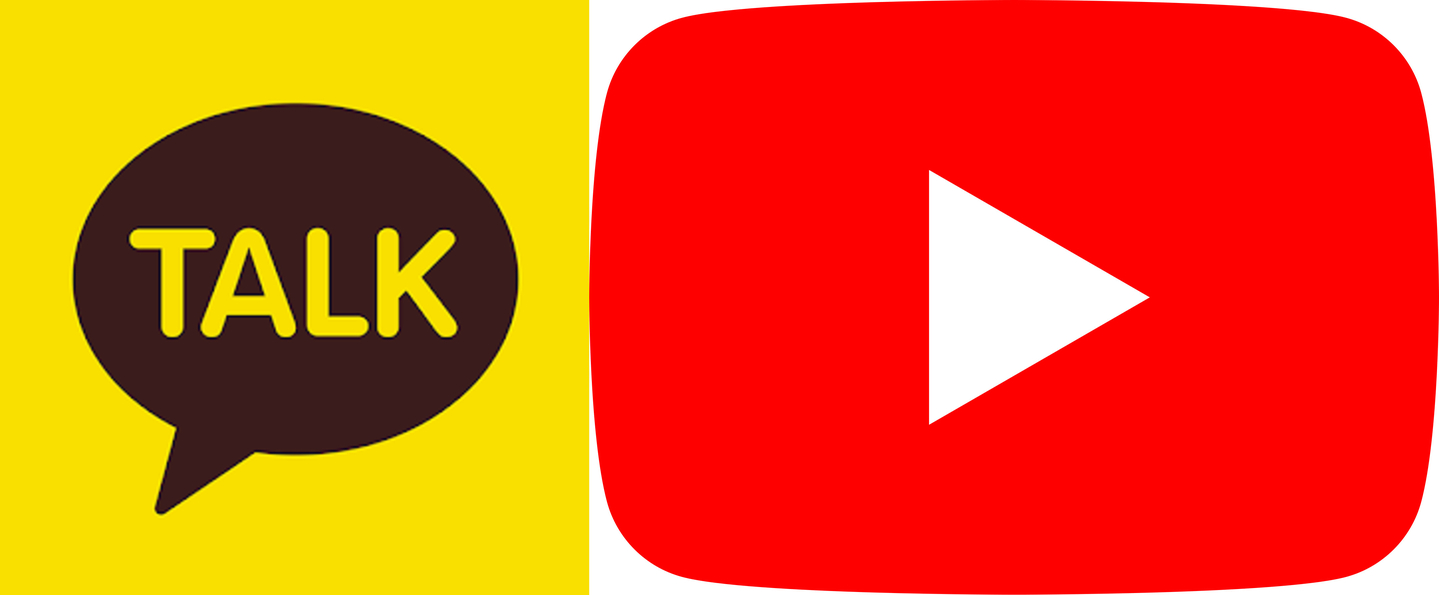 Logos for KakoTalk, left, and YouTube [KAKAOTALK, YOUTUBE]