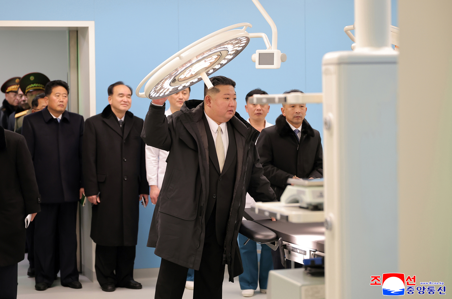 North Korea's leader Kim Jong-un tours the Ryonggang County Hospital, a newly built hospital under Kim's regional development policy, on Dec. 29, in this photo carried by the North's official Korean Central News Agency on Dec. 30. [KCNA]