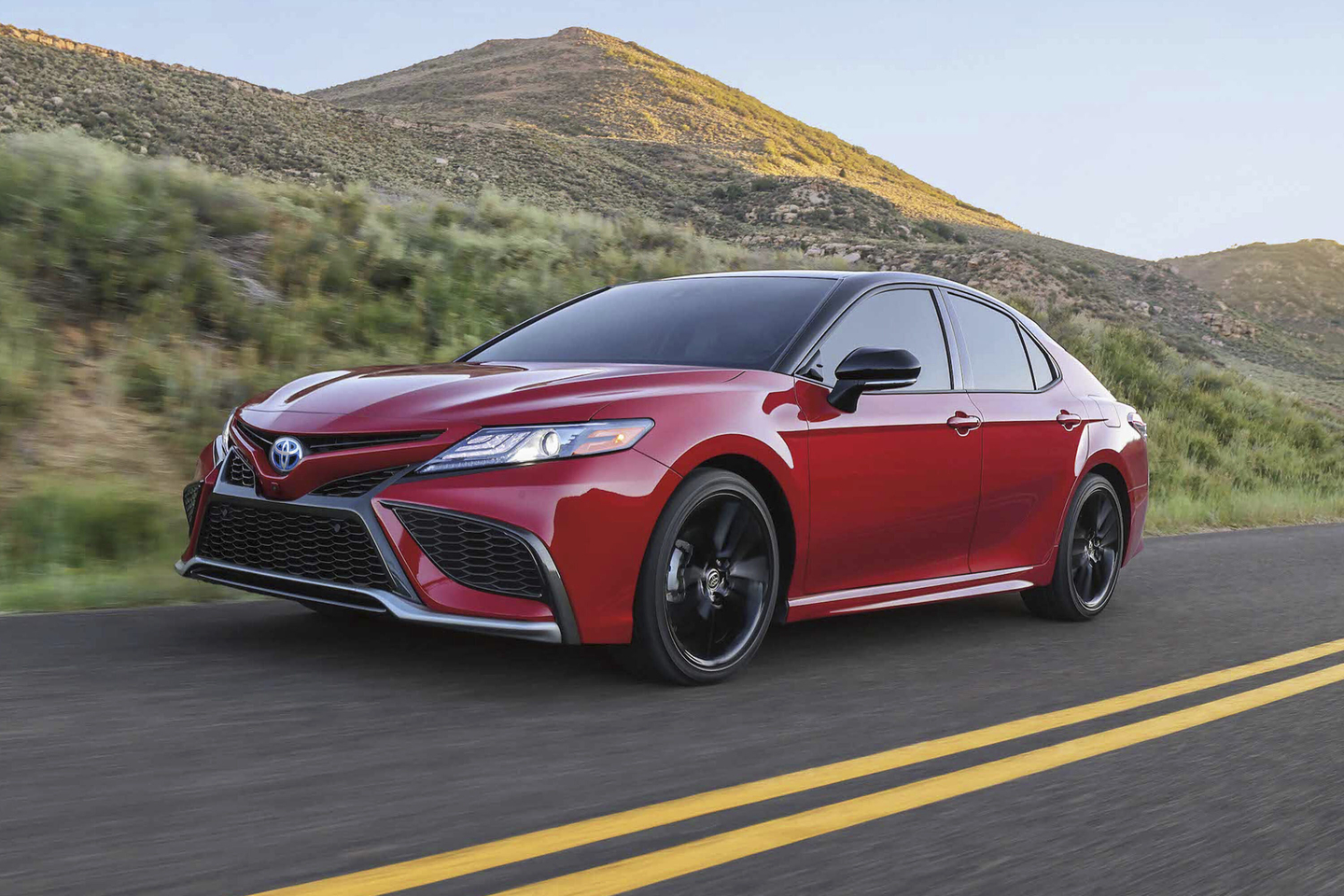 Toyota's 2024 Camry Hybrid, a midsize sedan with EPA-estimated fuel economy, is seen in this photo provided by the company [TOYOTA]