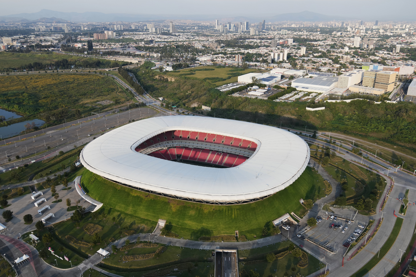 Akron Stadium, a 2026 FIFA World Cup venue, in Guadalajara, Mexico, on Oct. 16 [AP/YONHAP]