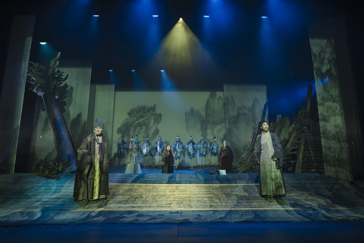 A scene from "Boheoja: The One of Paces the Void," staged at the National Theater of Korea in Jung District, central Seoul, on March 15, 2025. [NATIONAL THEATER OF KOREA]
