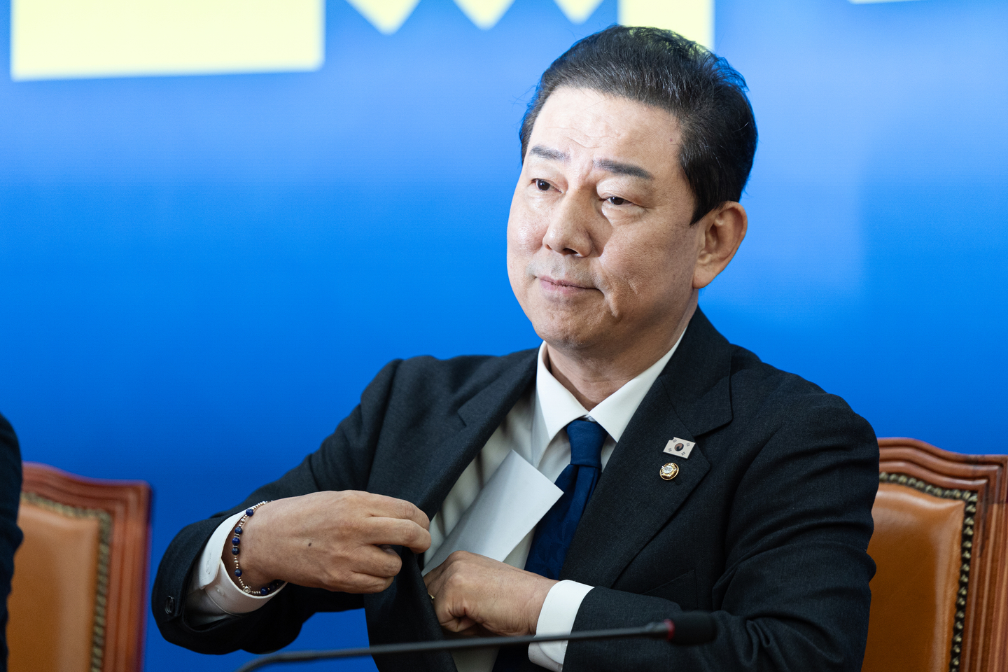 Democratic Party lawmaker Kim Byung-kee attends a press conference at the National Assembly in western Seoul on Dec. 30, 2025. [NEWS1] 