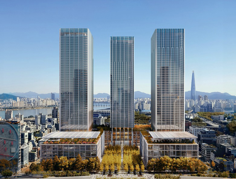 An aerial view of the Global Business Center to be built at the former Korea Electric Power Corporation site in the Samseong-dong neighborhood of Gangnam District, southern Seoul [SEOUL METROPOLITAN GOVERNMENT]