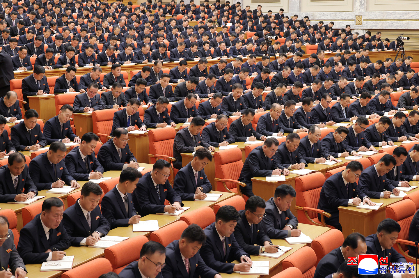 A plenary gathering of the Workers' Party of Korea is seen on Dec. 11, 2025, in this photo carried by the state-run Korean Central News Agency. [KOREAN CENTRAL NEWS AGENCY]