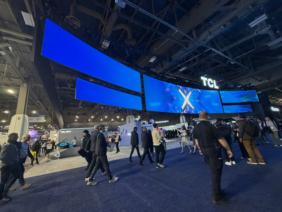 The TCL booth at CES 2026. It got the spot Samsung Electronics had long dominated. [SARAH CHEA]