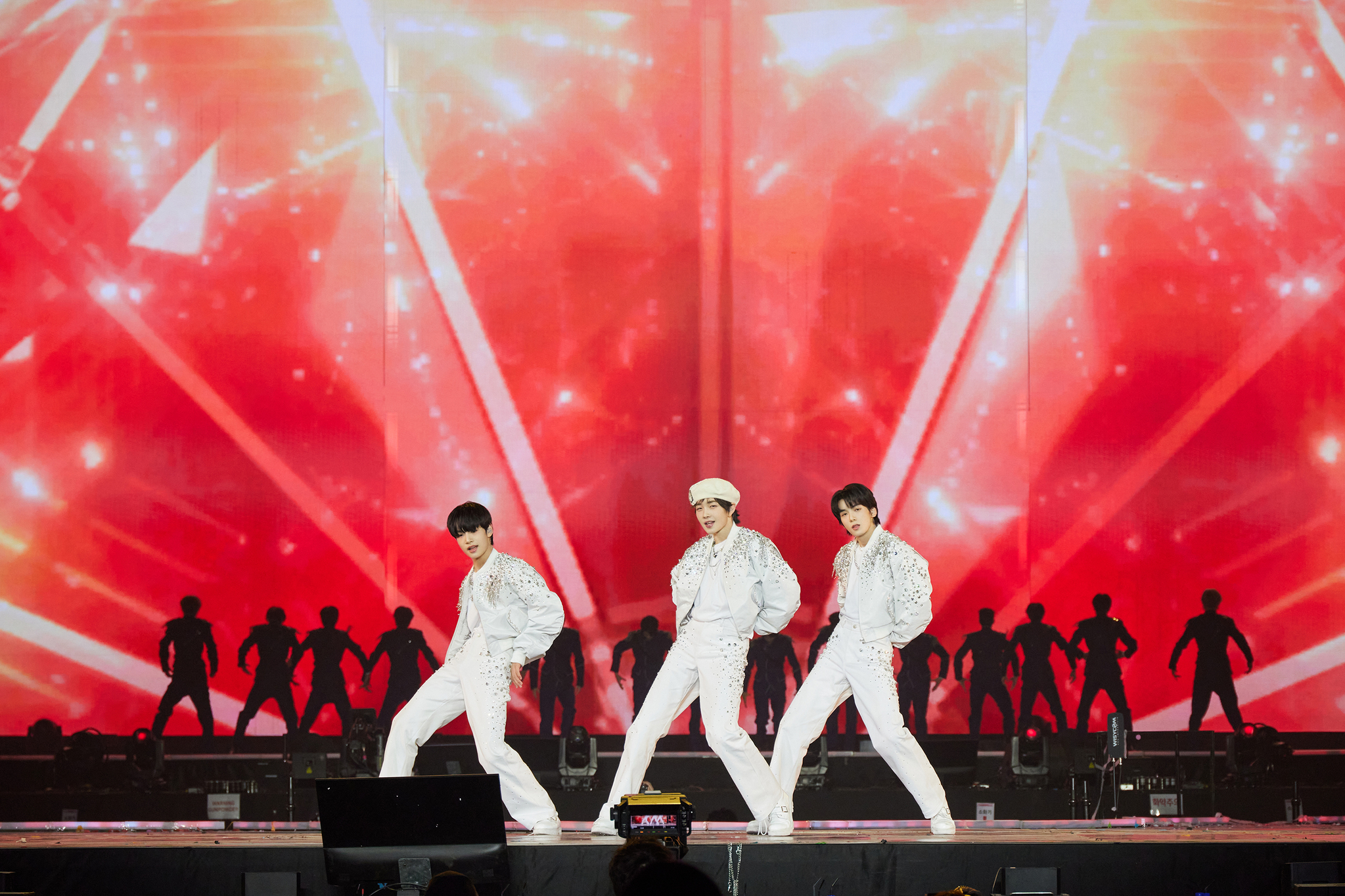 SM Entertainment's male trainees, dubbed SMTR25, perform at the “SMTown Live 2025" in Seoul held at the Gocheok Sky Dome in western Seoul on Jan. 11 and 12, 2025. [SM ENTERTAINMENT]