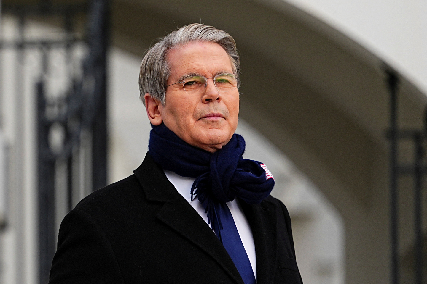 U.S. Treasury Secretary Scott Bessent looks on at the White House in Washington, Dec. 13, 2025.  [REUTERS/YONHAP] 