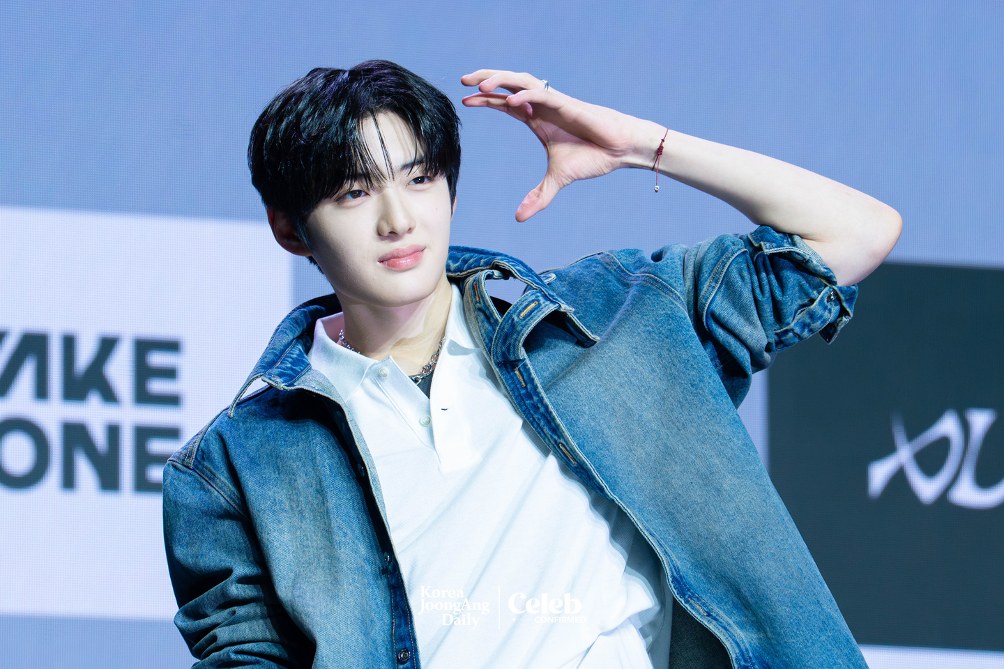 Alpha Drive One’s Sanghyeon poses for photos during a showcase for the release of the group’s first EP, ″Euphoria,″ at Blue Square in central Seoul on Jan. 12. [DANIELA GONZALEZ PEREZ]