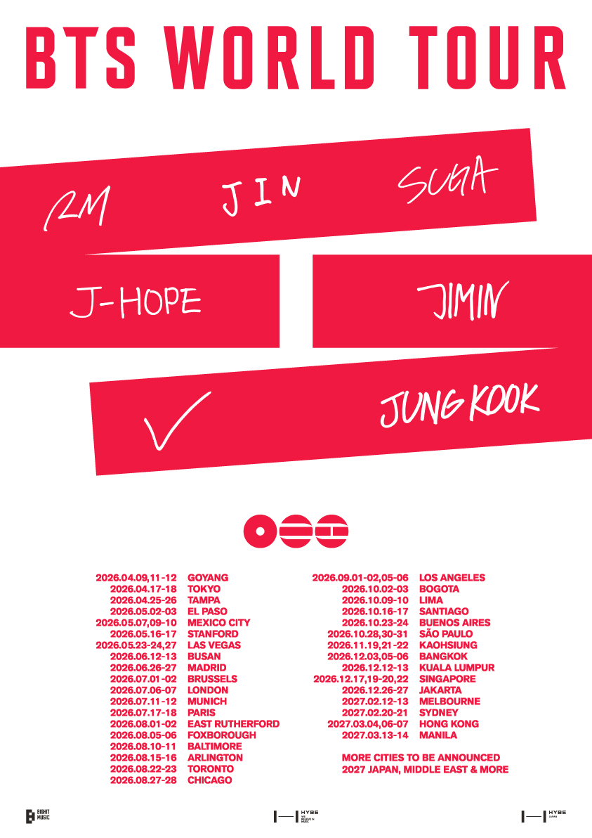 A poster for the upcoming world tour by BTS [BIGHIT MUSIC]
