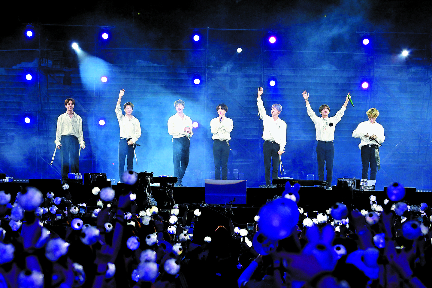 Boy band BTS performs during a concert that was streamed online on April 18, 2021. [BIGHIT MUSIC]