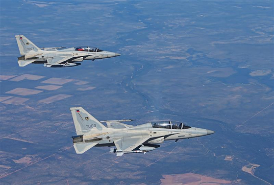 The FA-50PH light fighter jets, manufactured by Korea Aerospace Industries [KAI]