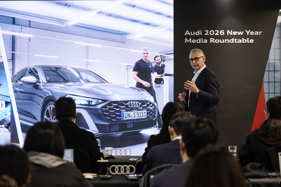 Audi Korea’s executive director Steve Cloete speaks during a press conference on Jan. 15 in southern Seoul [AUDI KOREA]