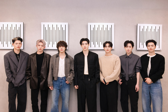 Boy band Enhypen poses for photos during an interview in southern Seoul on Jan. 14, ahead of the release of its seventh EP, "The Sin: Vanish," on Jan. 17 [BELIFT LAB]