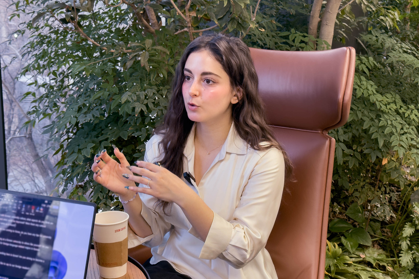 Ellada Charatsidou, a Greek instructor at Hankuk University of Foreign Studies, speaks during an interview with the Korea JoongAng Daily on Jan.6, 2026. [DANIELA GONZALEZ PEREZ]