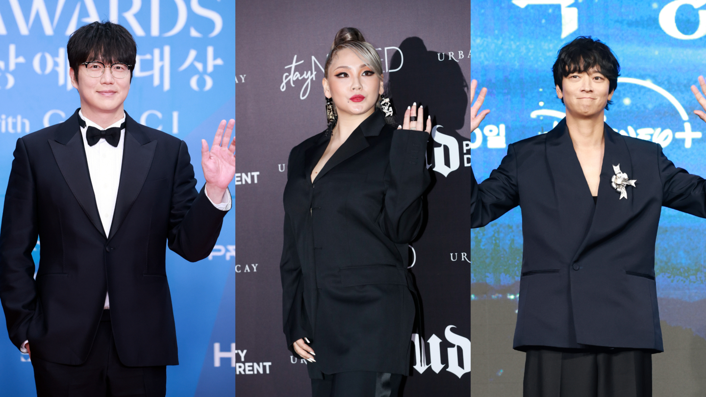 From left: Singer Sung Si-kyung, singer and rapper CL from girl group 2NE1 and actor Gang Dong-won [NEWS1]