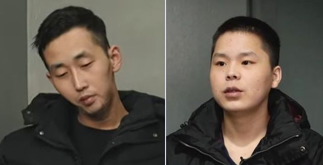 Ri, left, and Baek, North Korean soldiers captured by Ukrainian forces after being deployed to Russia [SCREEN CAPTURE] 