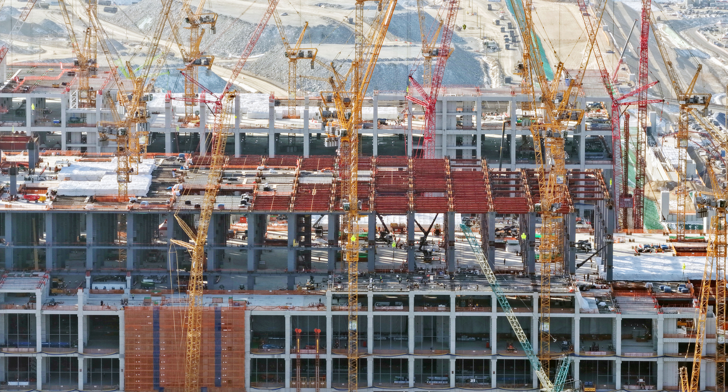 Construction work is underway at a semiconductor industrial complex in Yongin, Gyeonggi, on Jan. 20. [YONHAP]