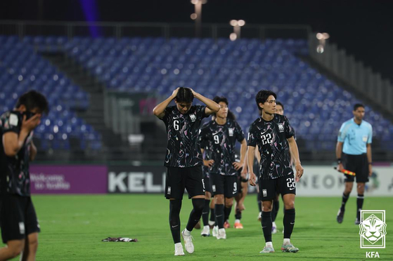 Korea lost to 10-man Vietnam on penalties to finish 4th at the Asian U-23 football tournament at King Abdullah Sports City Hall Stadium in Jeddah on Jan. 23 [KOREA FOOTBALL ASSOCIATION]