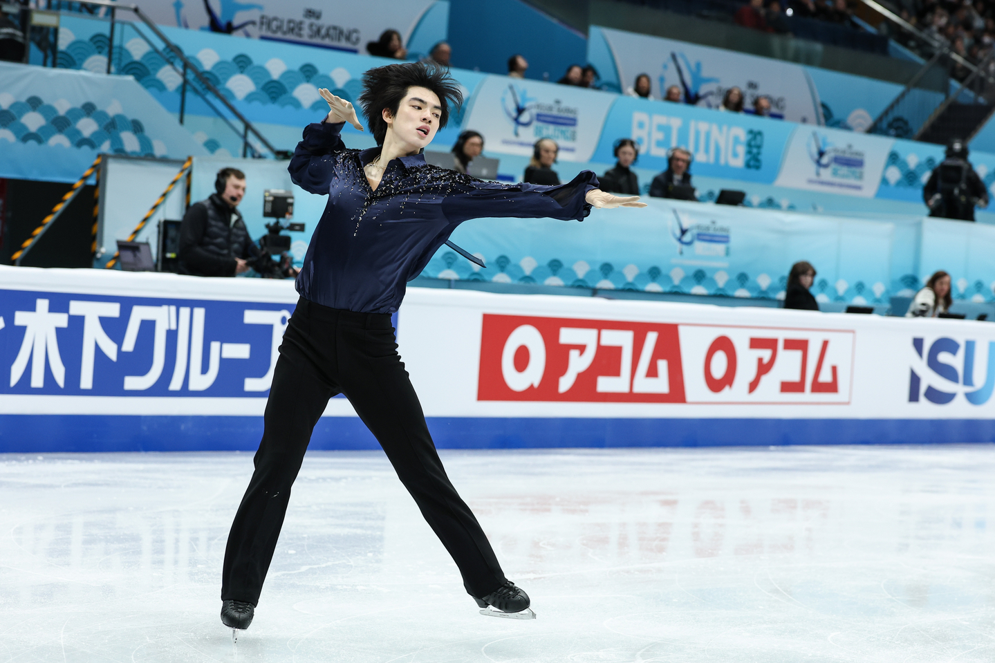 Cha Jun-hwan performs in the ISU Four Continents Championships 2026 at the National Indoor Stadium in Beijing, China, on Jan. 24. [EPA/YONHAP] 
