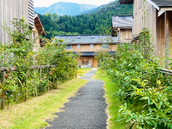 Garden at Onoji collective housing complex in Kamiyama town in Tokushima, Japan, is seen in an undated photo. [KAMIYAMA TSUNAGU CORPORATION]