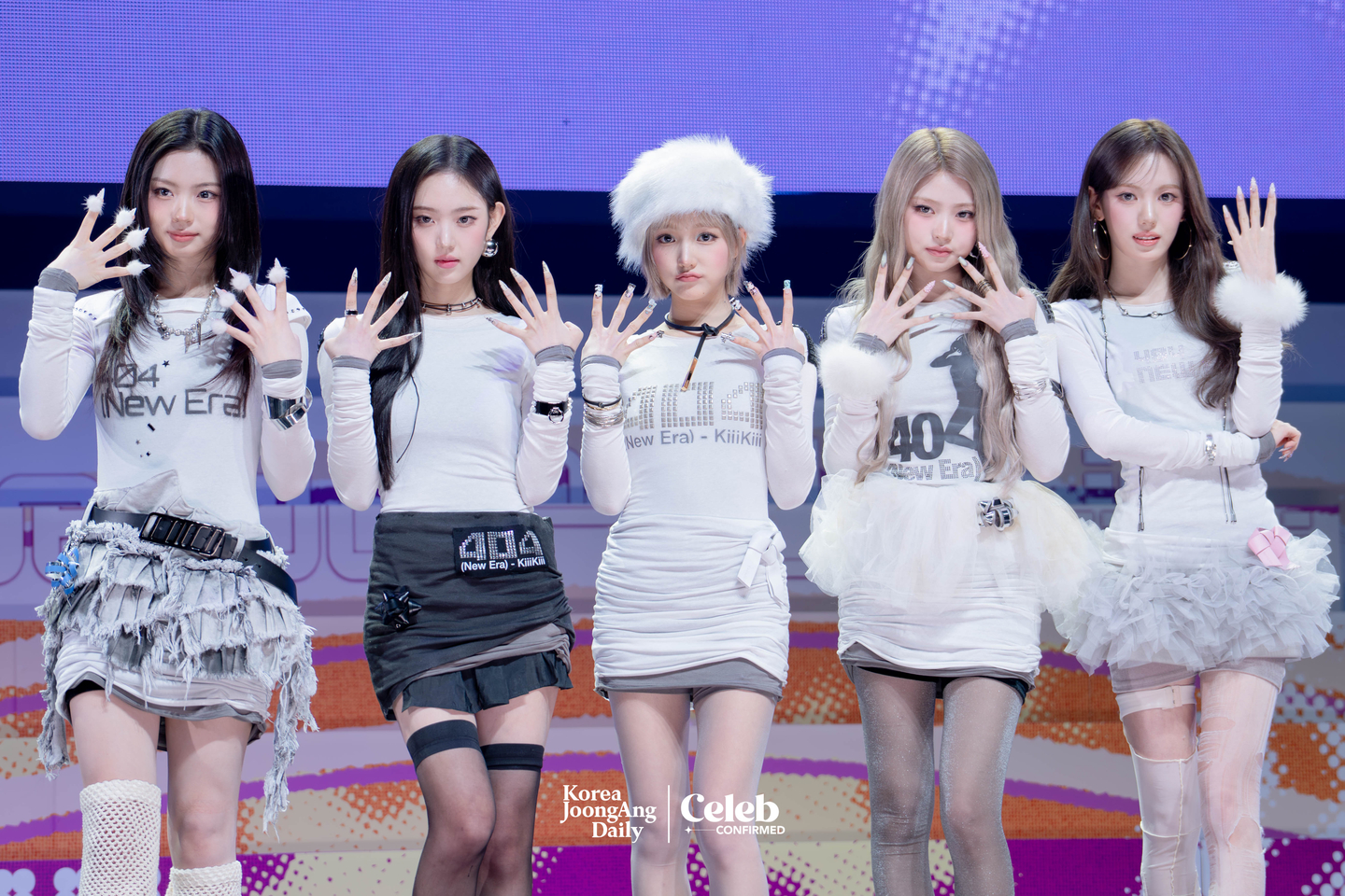 Girl group KiiiKiii poses for photos during a showcase for the release of its second EP, “Delulu Pack,” at Yes24 Live Hall in eastern Seoul on Jan. 26 [DANIELA GONZALEZ PEREZ]