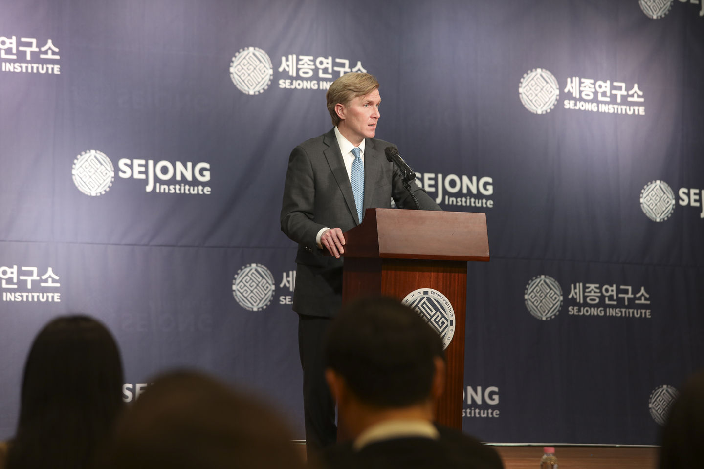 U.S. Under Secretary of Defense for policy Elbridge Colby speaks at the Sejong Institute in central Seoul on Jan. 26. [YONHAP] 