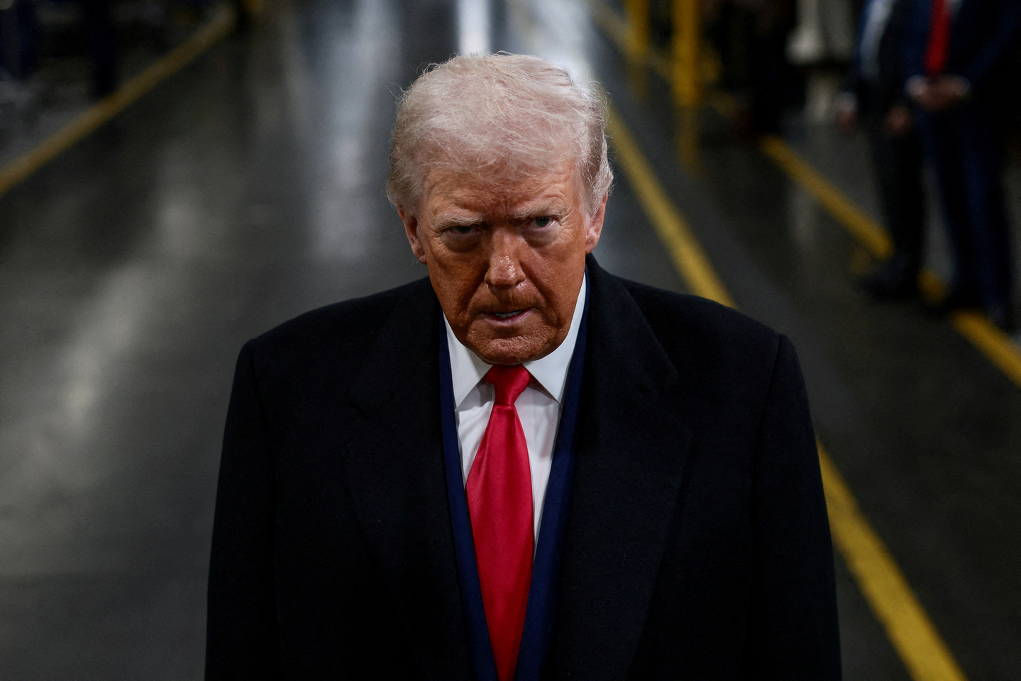 U.S. President Donald Trump visits a Ford production center in Dearborn, Michigan, on Jan. 13. [REUTERS/YONHAP] 