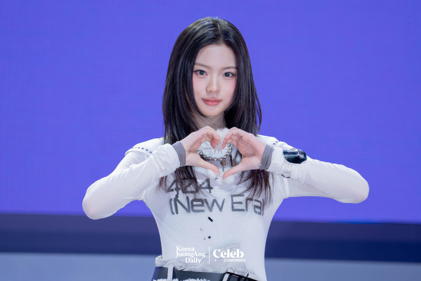 KiiiKiii’s Kya poses for photos during a showcase for the release of the group’s second EP, “Delulu Pack,” at Yes24 Live Hall in eastern Seoul on Jan. 26 [DANIELA GONZALEZ PEREZ]