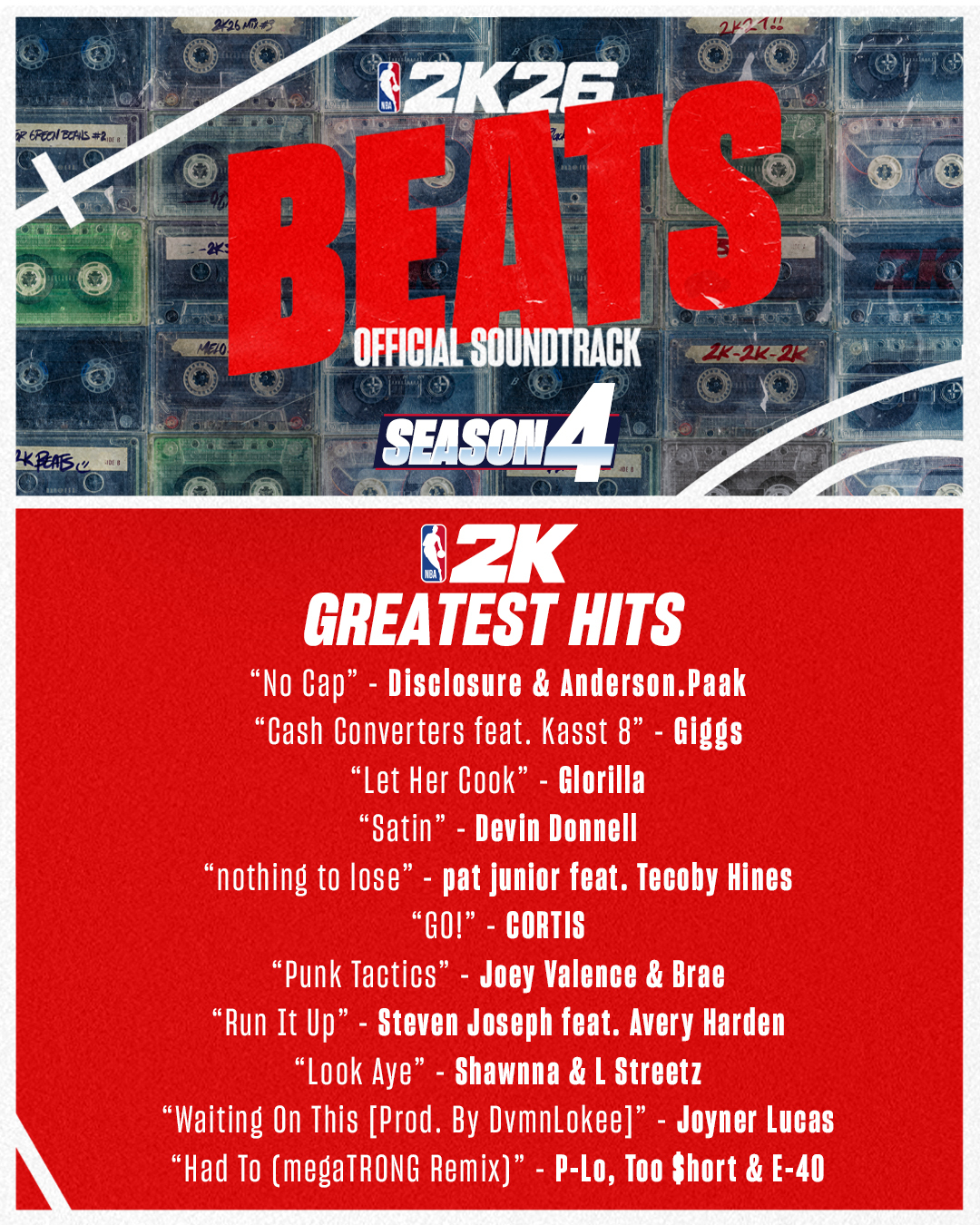 Poster for "NBA 2K26 Beats Official Soundtrack Season 4" [NBA 2K26]