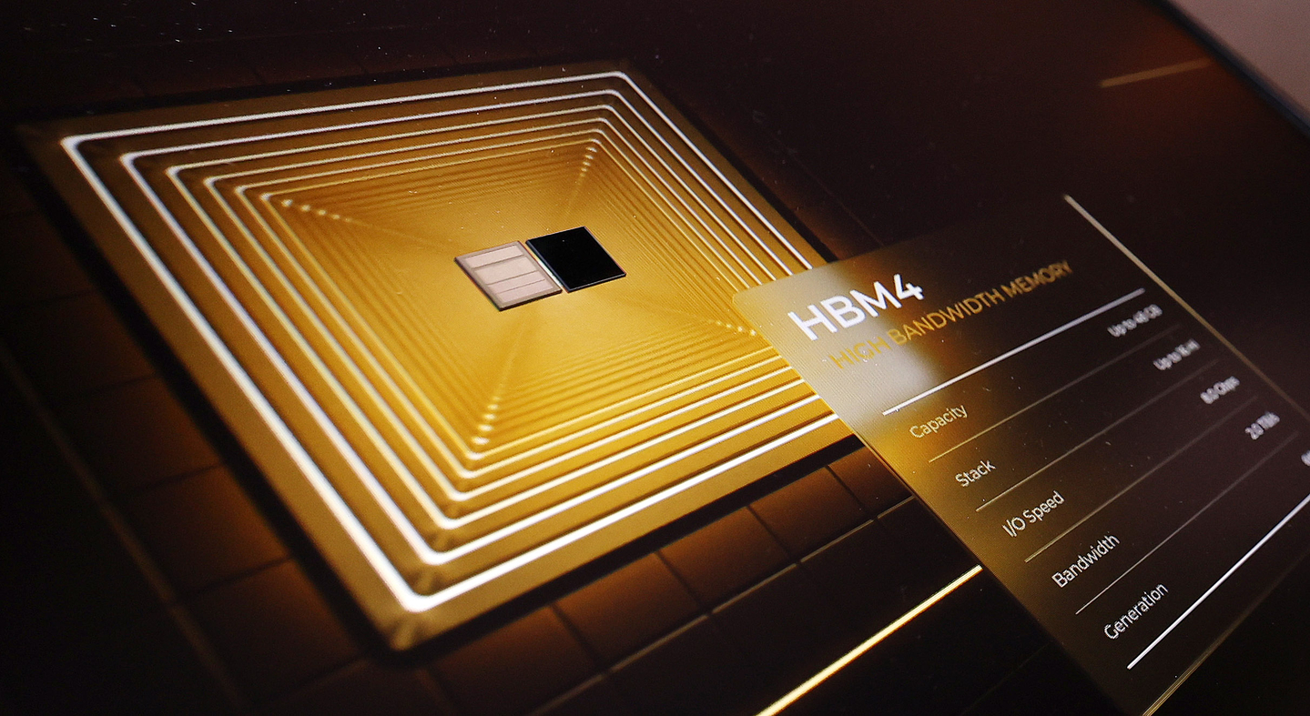SK hynix displays a physical sample of its HBM4 at the Semiconductor Exhibition held on Oct. 22, 2025, at Coex in Gangnam District, southern Seoul. [NEWS1]