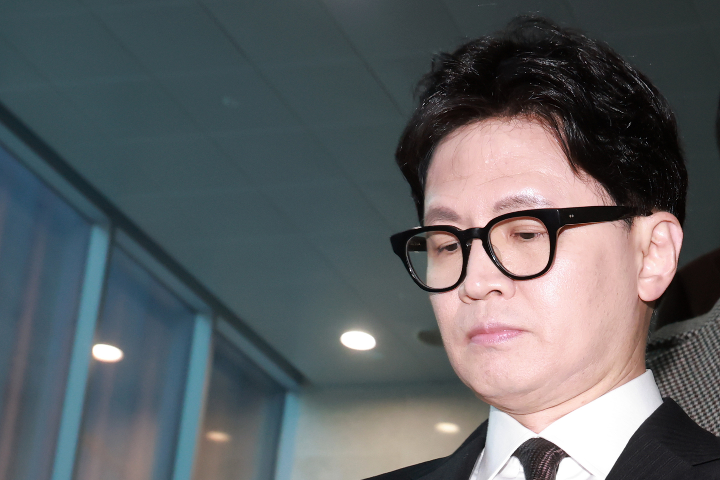 Former People Power Party leader Han Dong-hoon is seen at a press conference at the National Assembly in Yeouido, western Seoul, on Jan. 29. [YONHAP]