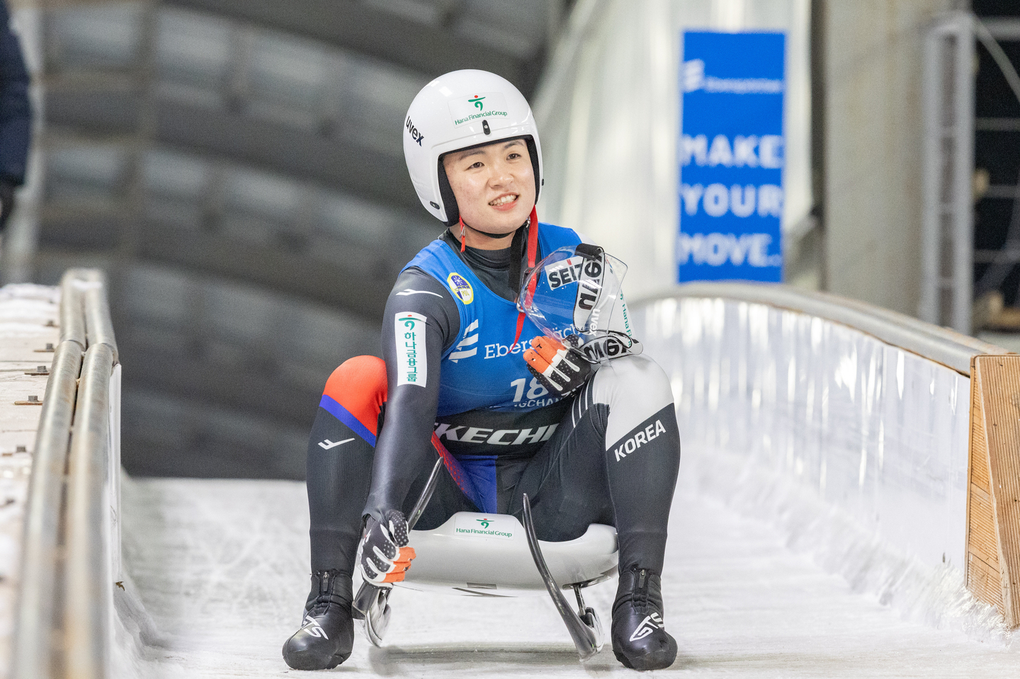 Jung Hye-sun trains at the Olympic Sliding Center in Pyeongchang, Gangwon, on Feb. 16, 2025. [KOREA LUGE FEDERATION] 