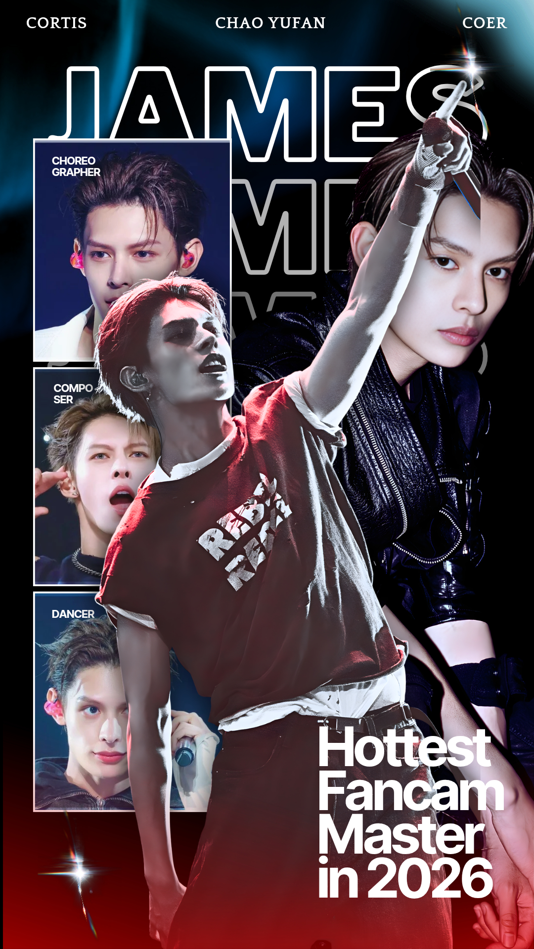 The winning fan art celebrating James's selection as the K-pop artist most likely to go viral through fancams in the New Year. [PICNIC]