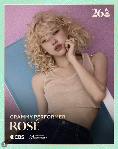 Rosé is seen in this captured photo from the Grammy Awards' official Instagram account. [SCREEN CAPTURE] 