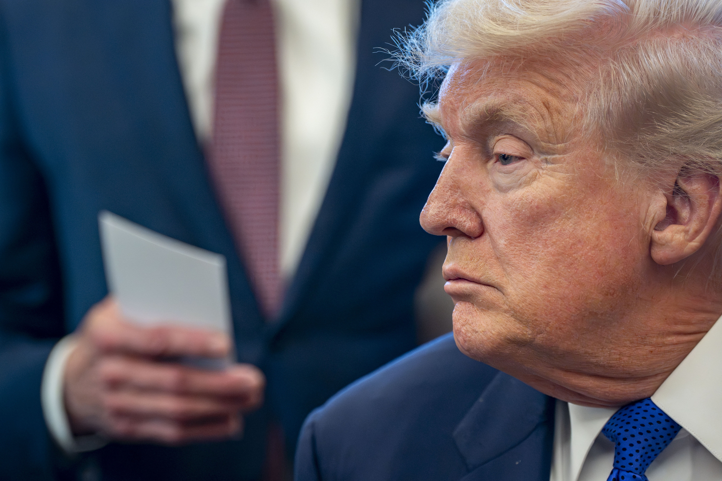 U.S. President Donald Trump is seen at the Oval Office at the White House in Washington on Feb. 2. [EPA/YONHAP]