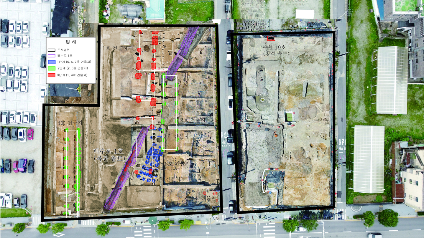 The Gwanbuk-ri site in Buyeo County, South Chungcheong, where researchers found a bamboo flute and 329 wooden tablets from the Baekje Dynasty (18 B.C. to A.D. 660) [KOREA HERITAGE SERVICE]