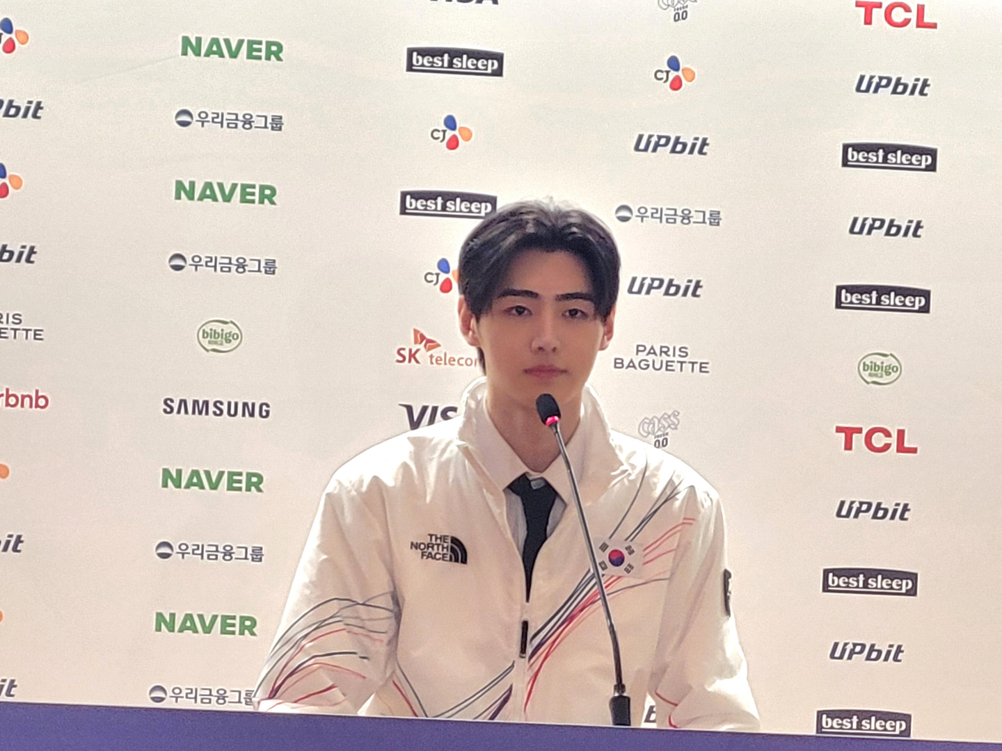 Sunghoon, a member of the K-pop boy band Enhypen and a former figure skater, attends a news conference at Korea House in Milan, the hospitality space for Korea during the 2026 Winter Olympics, on Feb. 5. [YONHAP]
