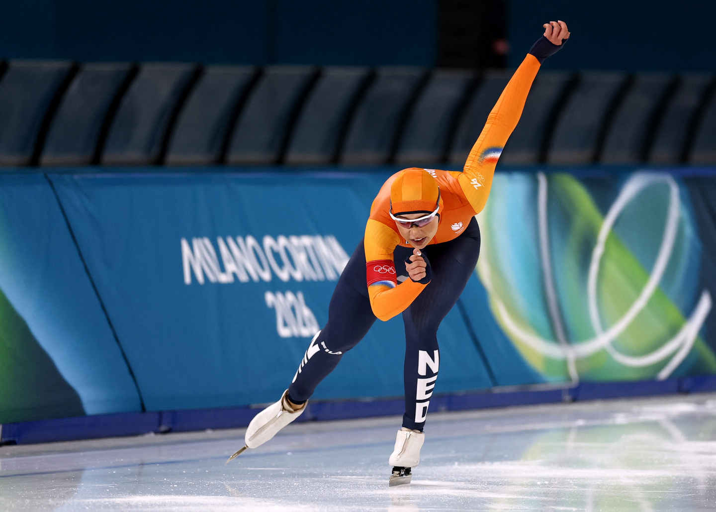 Jutta Leerdam of the Netherlands in action during women's 1000-meter event on Feb. 9. [REUTERS/YONHAP]