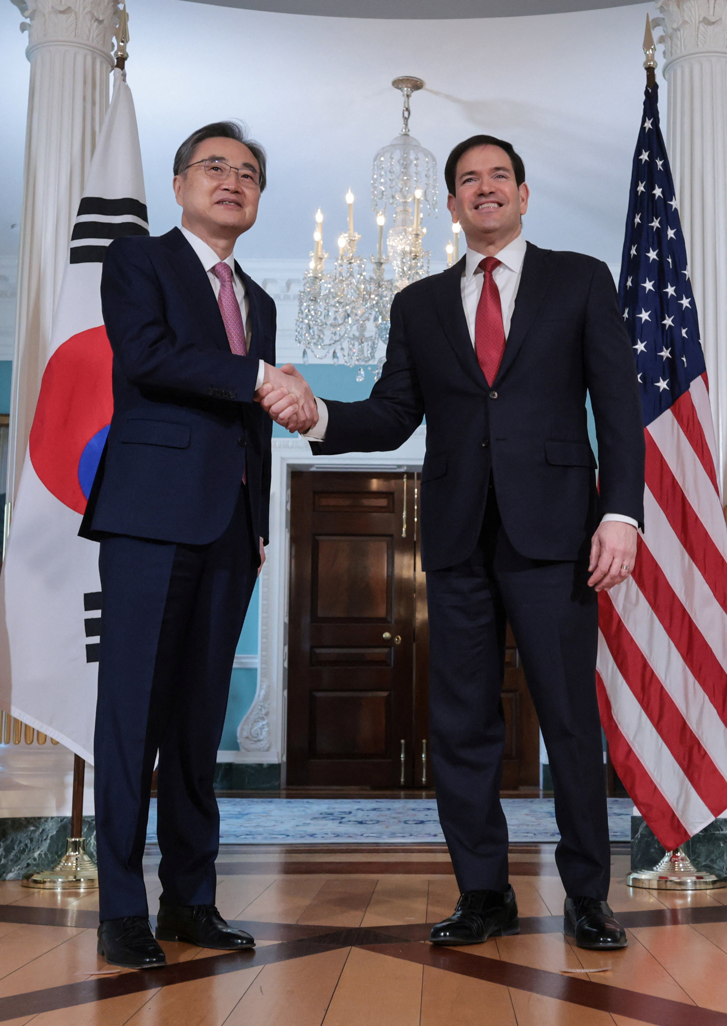 U.S. Secretary of State Marco Rubio meets with South Korean Foreign Minister Cho Hyun at the State Department in Washington on Feb. 3. [REUTERS/YONHAP]