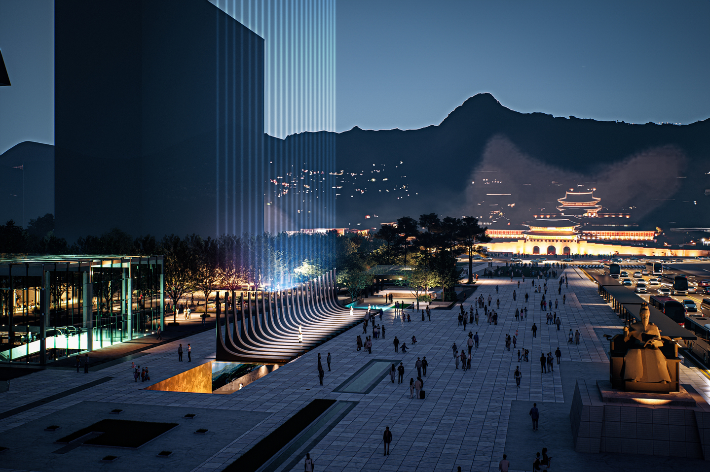 A render of the Garden of Gratitude in Gwanghwamun Square, which is set to be built by 2027 [SEOUL METROPOLITAN GOVERNMENT]