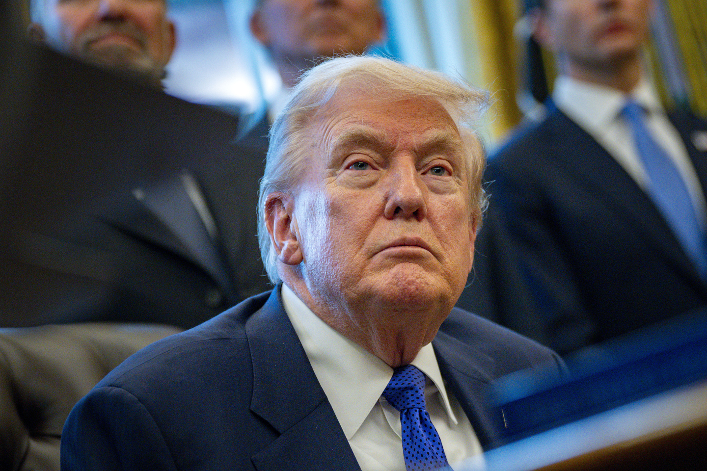 U.S. President Donald Trump is seen during an event in the Oval Office at the White House in Washington on Feb. 2.  [EPA/YONHAP] 