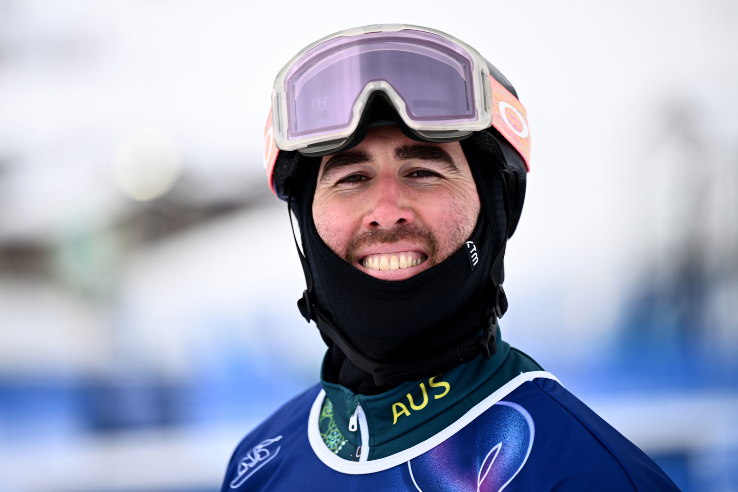 Cameron Bolton of Australia following a Snowboard cross training run at Livigno Snow Park at the Milan-Cortina 2026 Winter Olympic Games in Valtellina, Italy, on Feb 6.  [EPA/YONHAP]