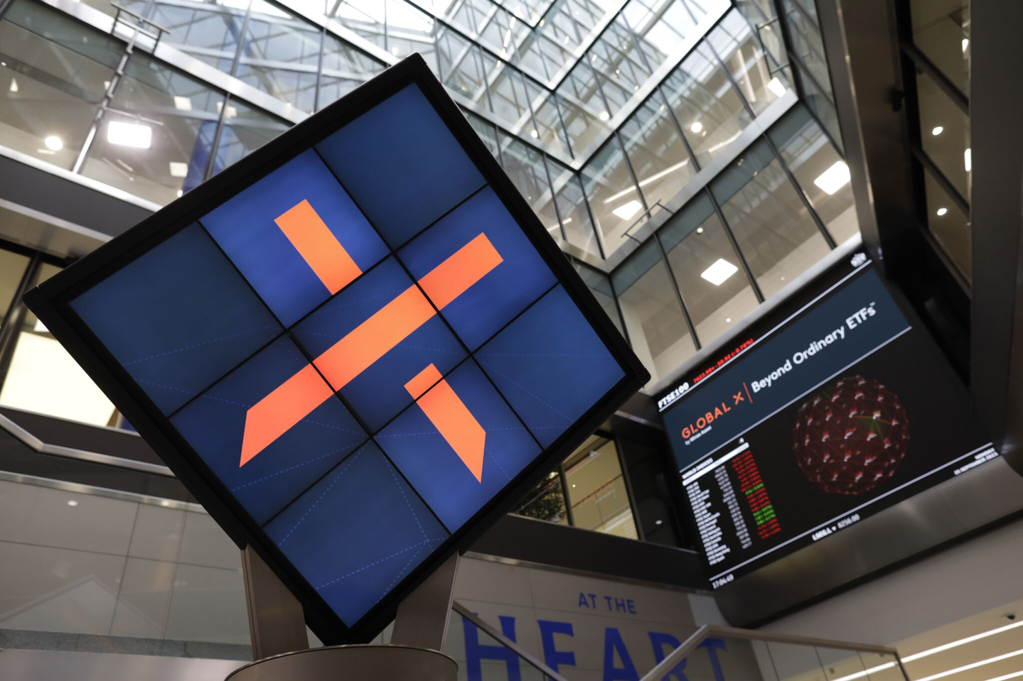 The Global X Europe on display at the London Stock Exchange [MIRAE ASSET GLOBAL INVESTMENTS]
