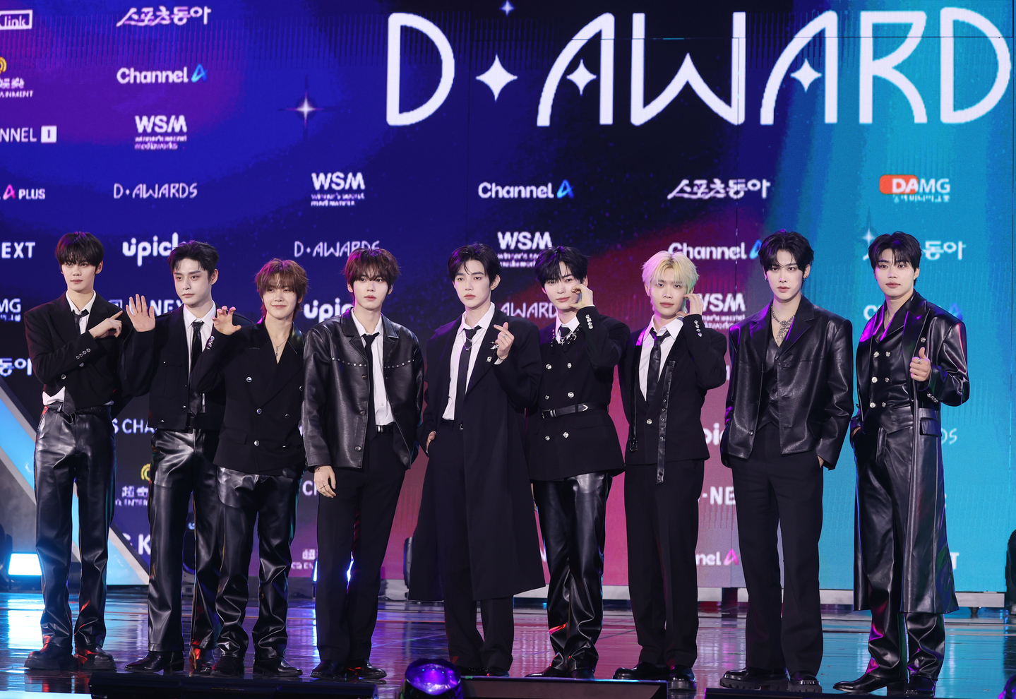 ZeroBaseOne poses for a photo during a publicity event for the 2nd D Awards in Seoul on Feb. 11.  [YONHAP]