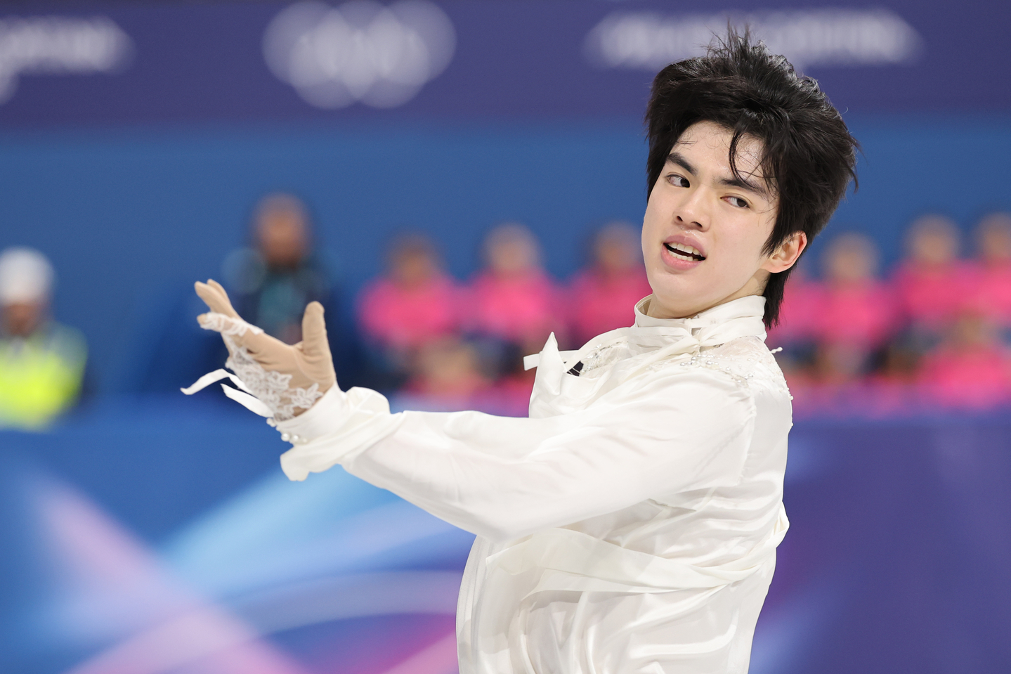 Cha Jun-hwan of South Korea competes in the men's singles free skating final during the Milan-Cortina Winter Olympics at Milano Ice Skating Arena in Milan on Feb. 13. [YONHAP]