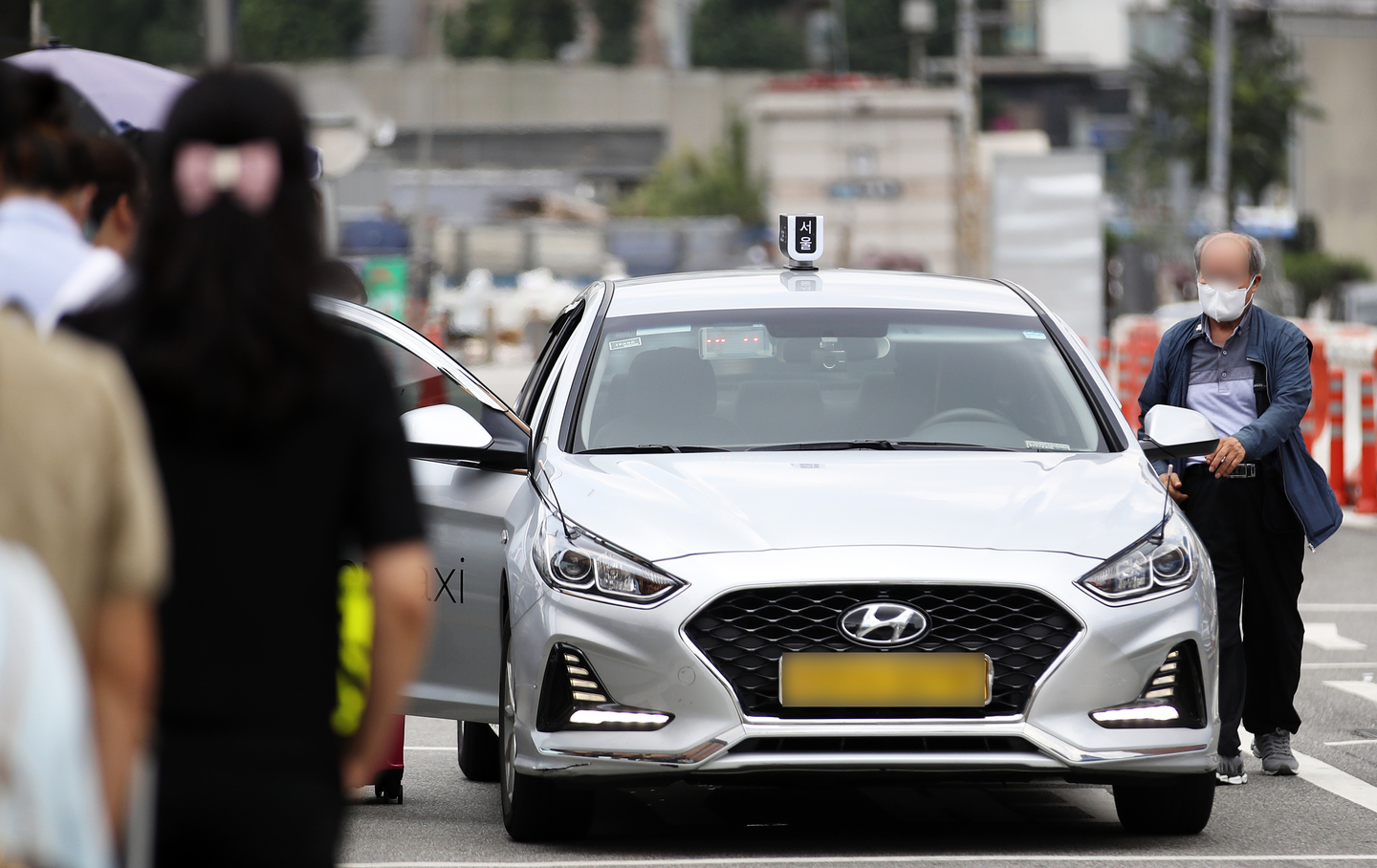 A taxi is parked at Seoul Station in central Seoul on Aug. 13, 2024. [NEWS1] 