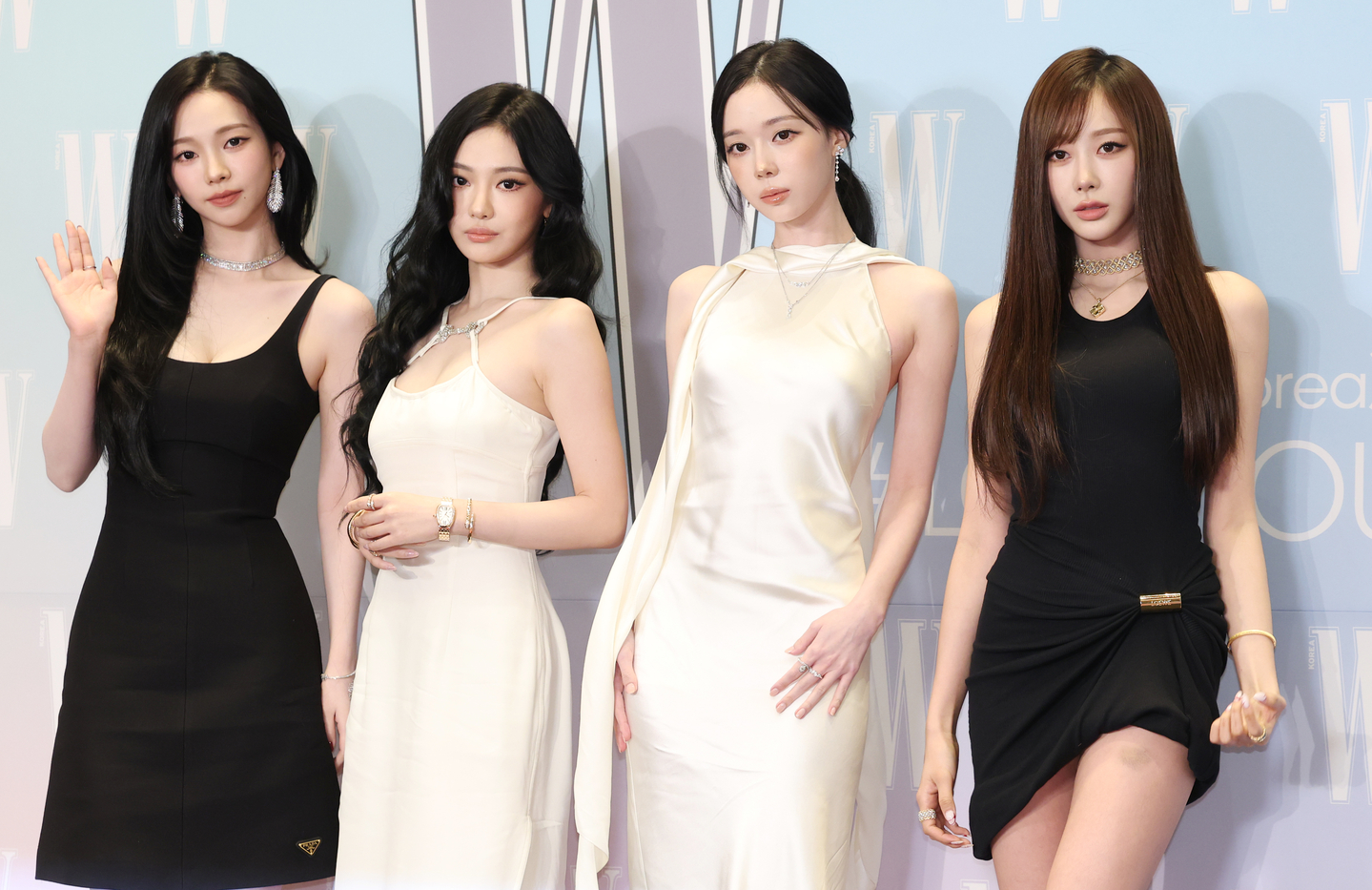 K-pop girl group aespa poses at an event in central Seoul on Oct. 15, 2025. [NEWS1]